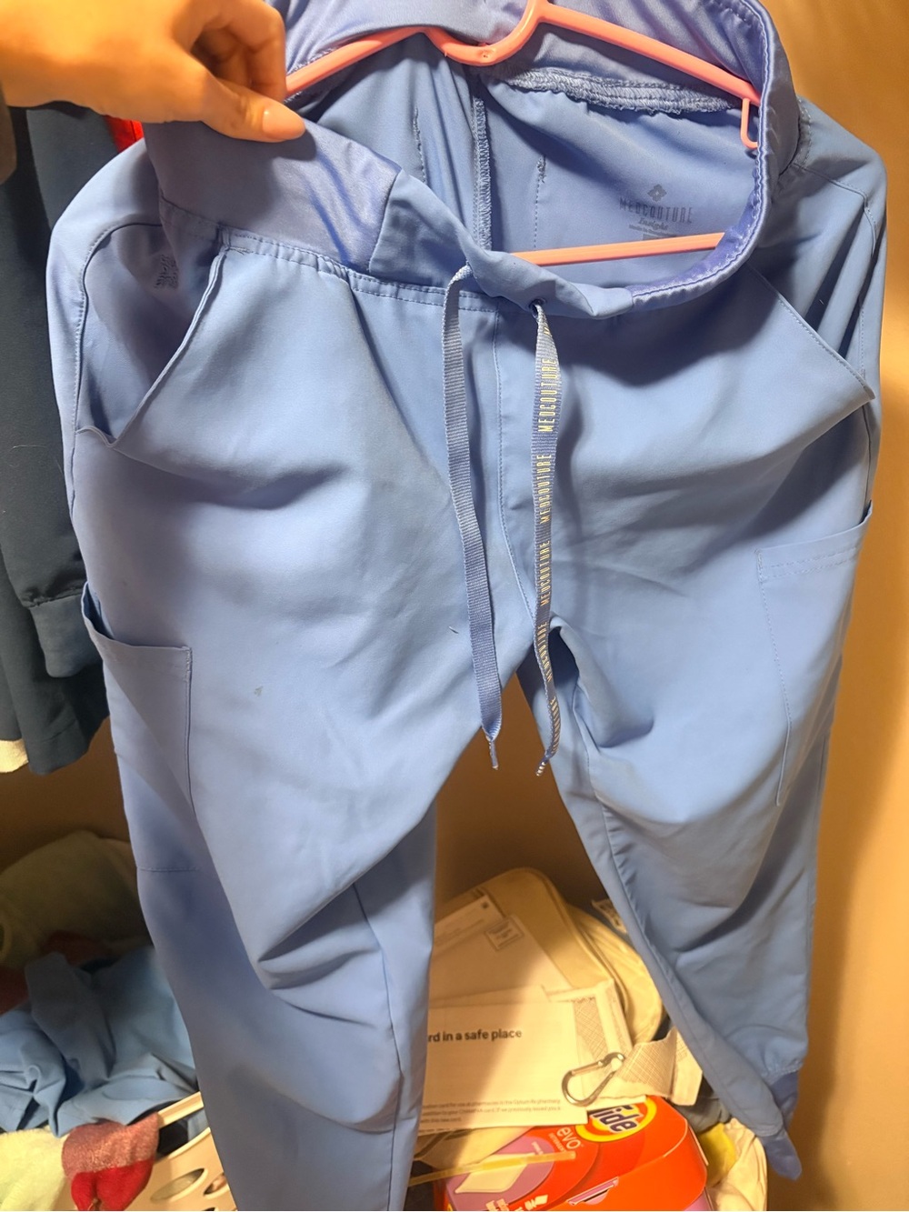Women’s Light Blue Drawstring Scrub Pants